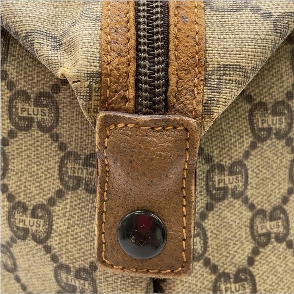 🤩NEW ITEM 🚨💰LUX GUCCI PLUS PVC SHERRY TAN LINE LARGE BAG - Picture 13 of 16